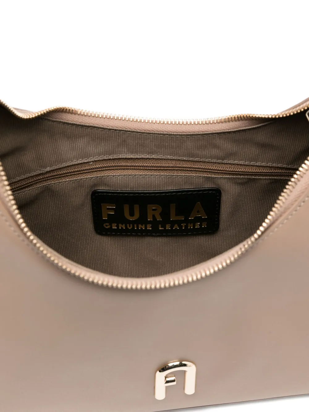 Furla Schoudertas met logoplakkaat Beige
