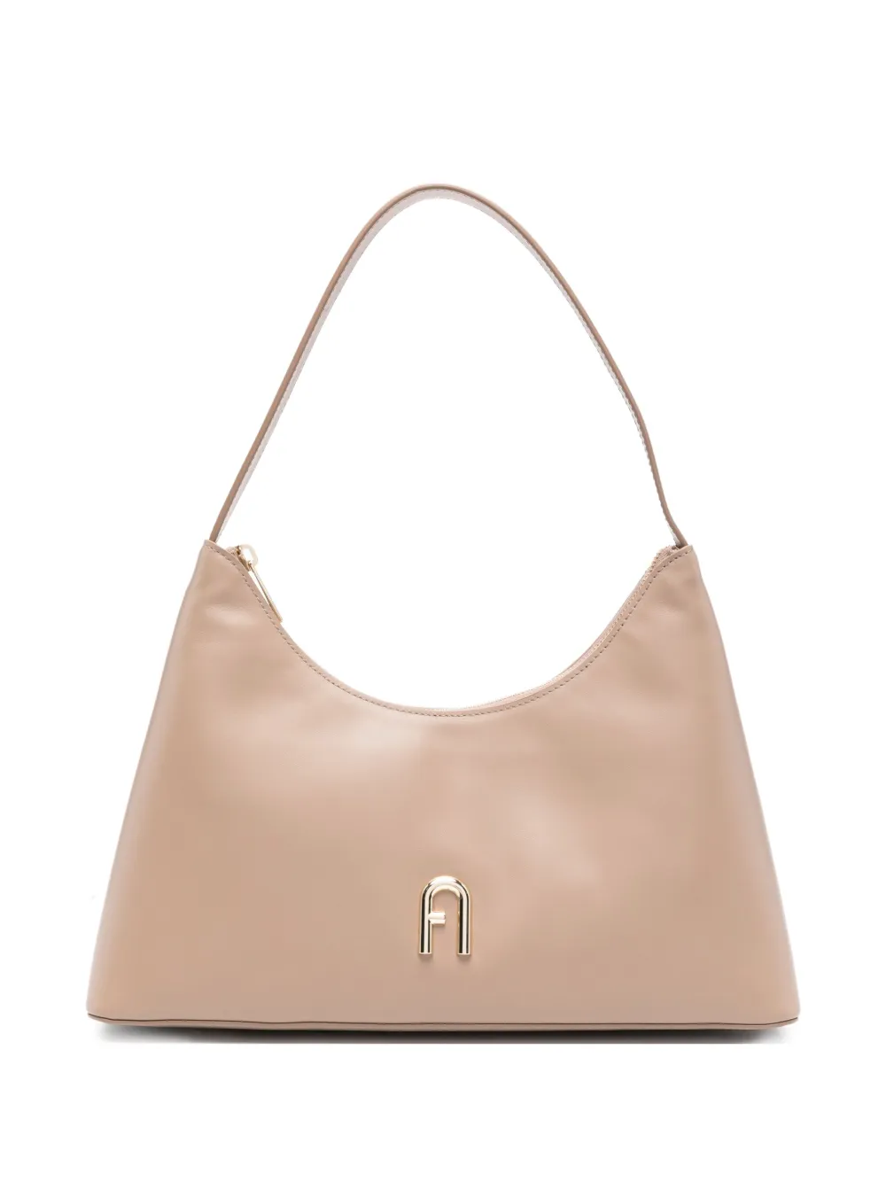 Furla Schoudertas met logoplakkaat Beige