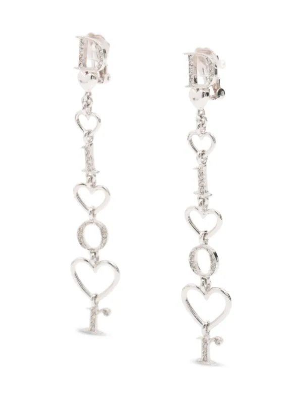 Dior ハート型チャーム ピアス Christian Dior Pre-Owned Dior チャーム ハートモチーフ ピアス