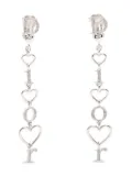 Christian Dior Pre-Owned Dior letters-charm heart-motif earrings - Silver