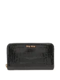 Miu Miu Pre-Owned crocodile-embossed leather zip wallet - Black