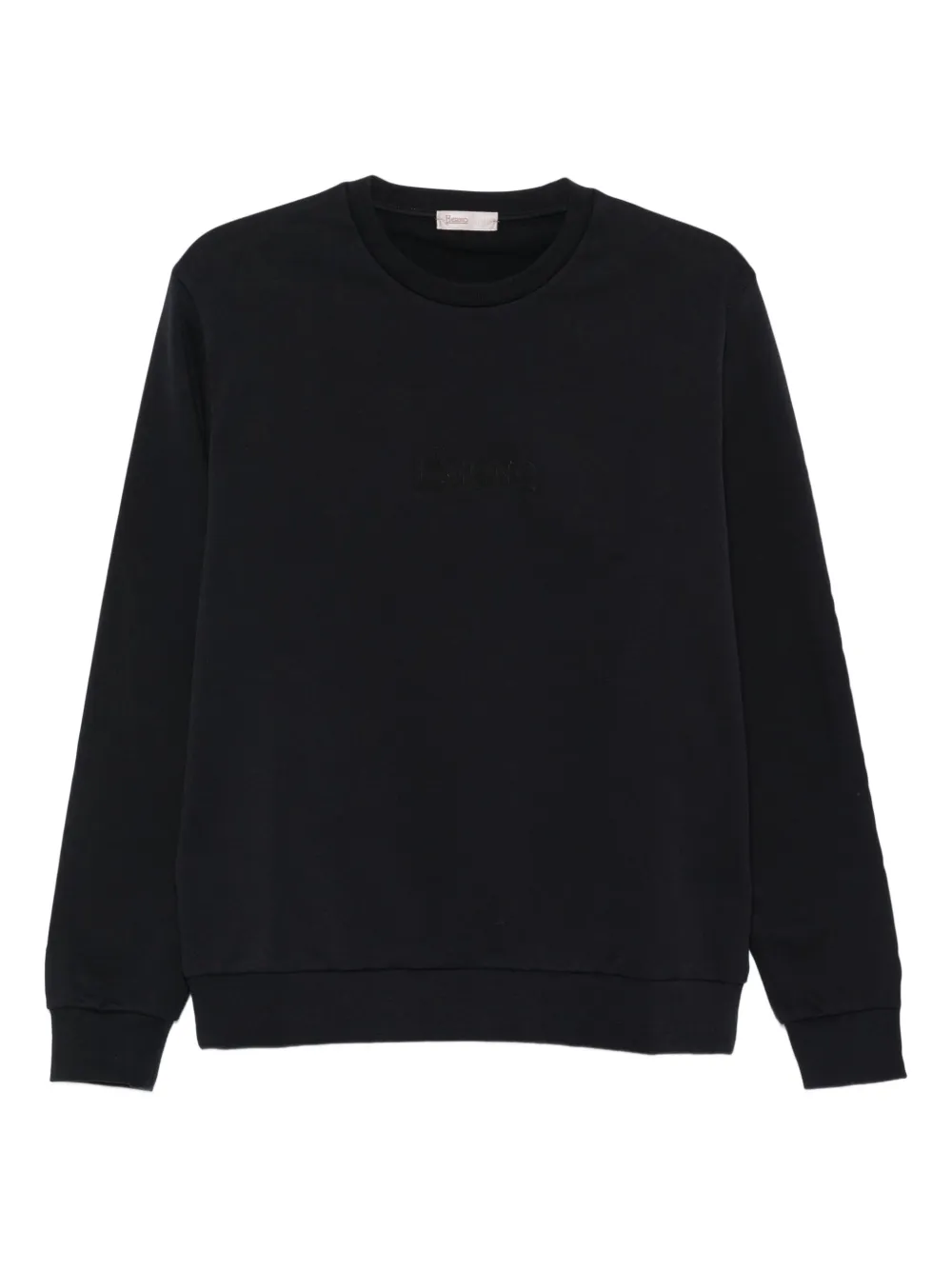 Herno Sweater met geborduurd logo Zwart