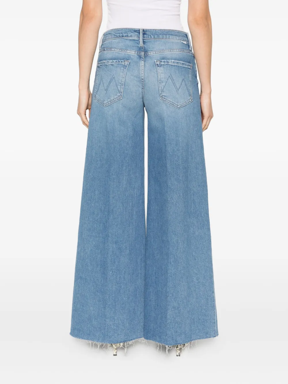MOTHER The Swisher Sneak Fray jeans Blauw