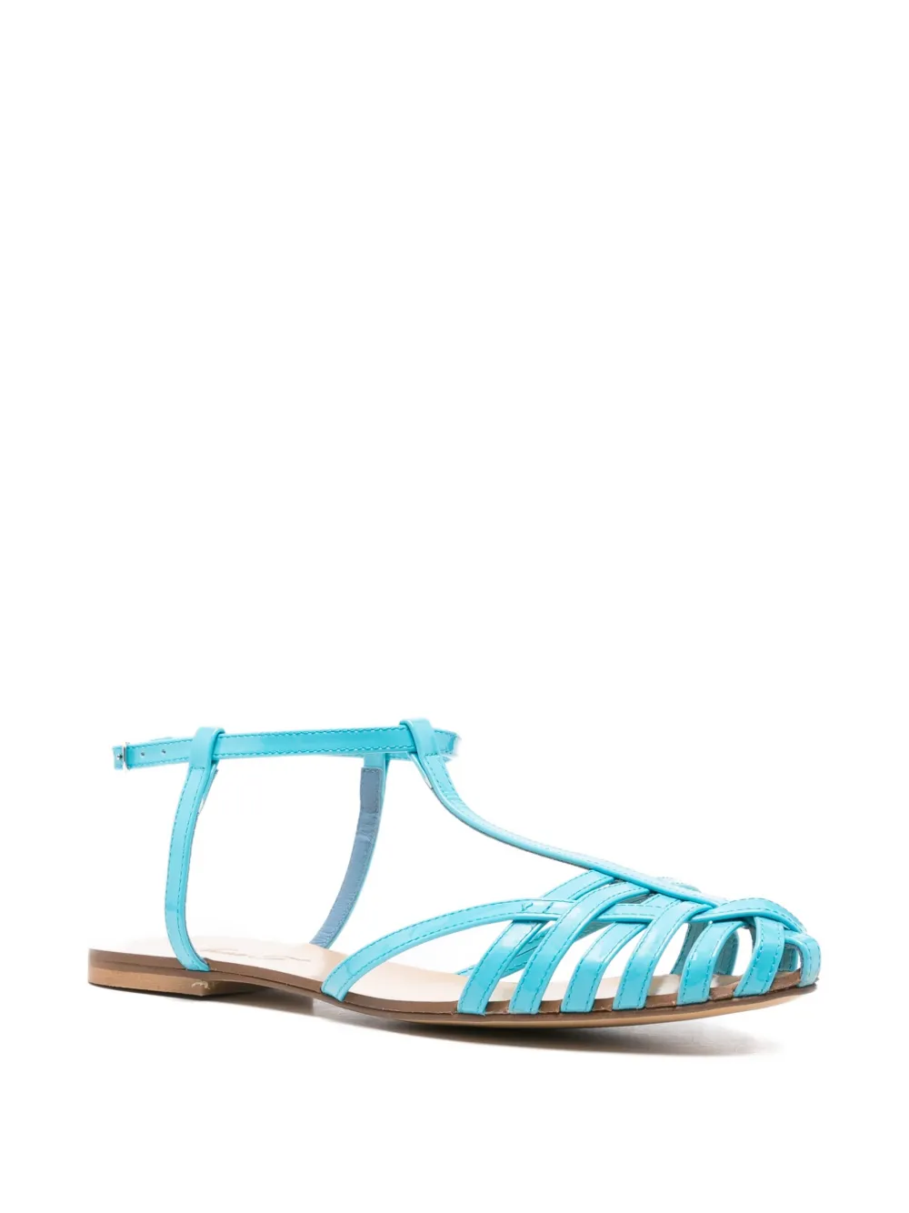 Anna F. 512 gekooide sandalen met T-bandje Blauw