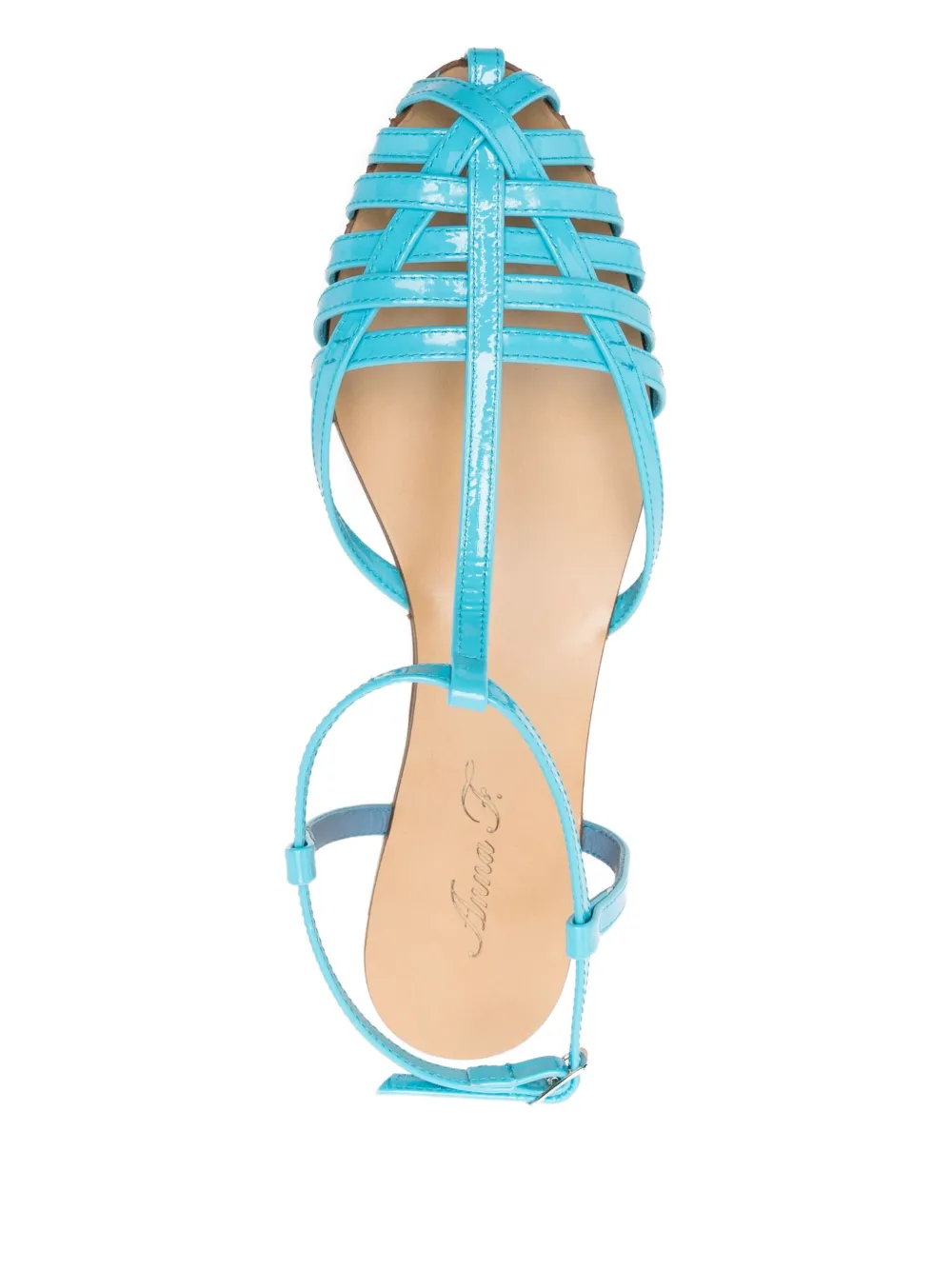 Anna F. 512 gekooide sandalen met T-bandje Blauw