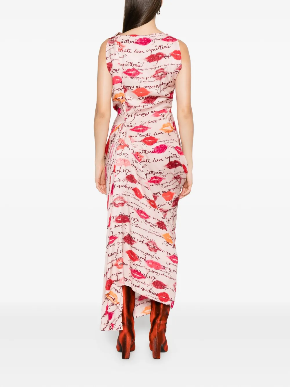 Vivienne Westwood Gedrapeerde jurk met print Roze