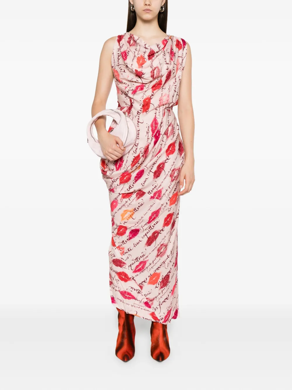 Vivienne Westwood Gedrapeerde jurk met print Roze
