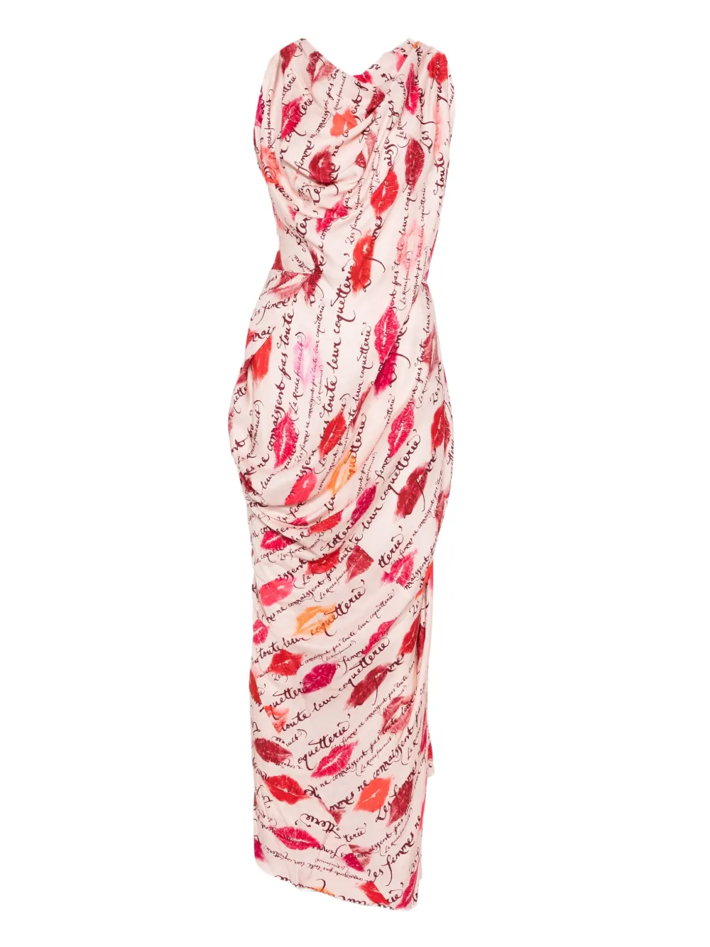 Vivienne Westwood kiss-print draped dress Roze