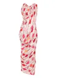 Vivienne Westwood kiss-print draped dress - Pink