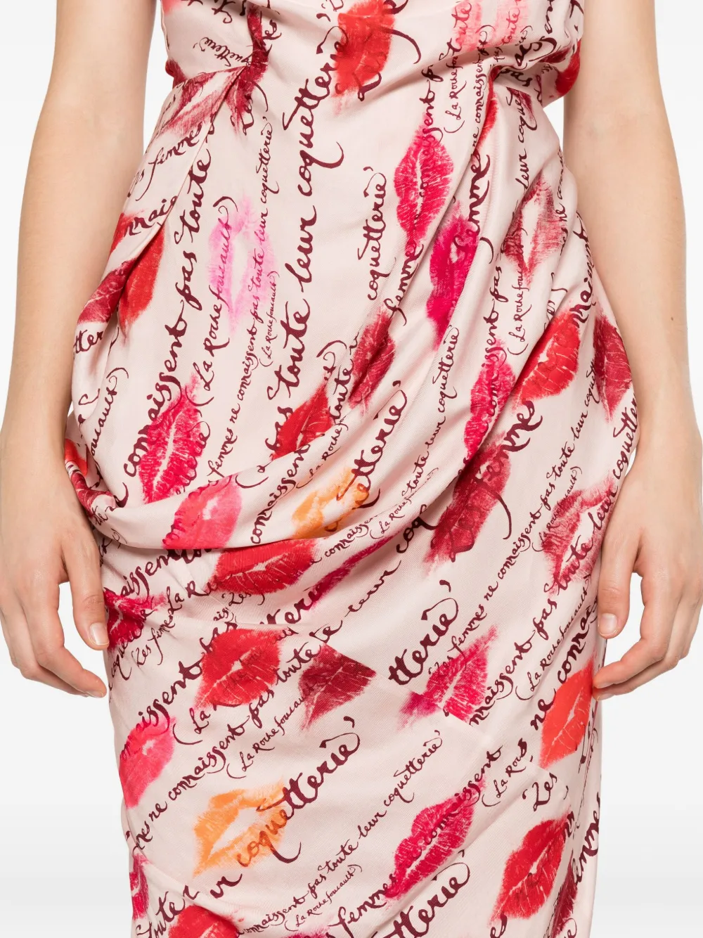 Vivienne Westwood Gedrapeerde jurk met print Roze