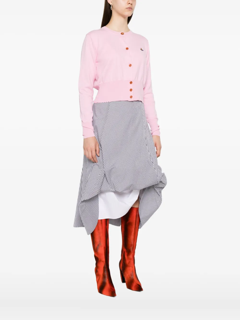 Vivienne Westwood Bea orb-embellished button cardigan Roze