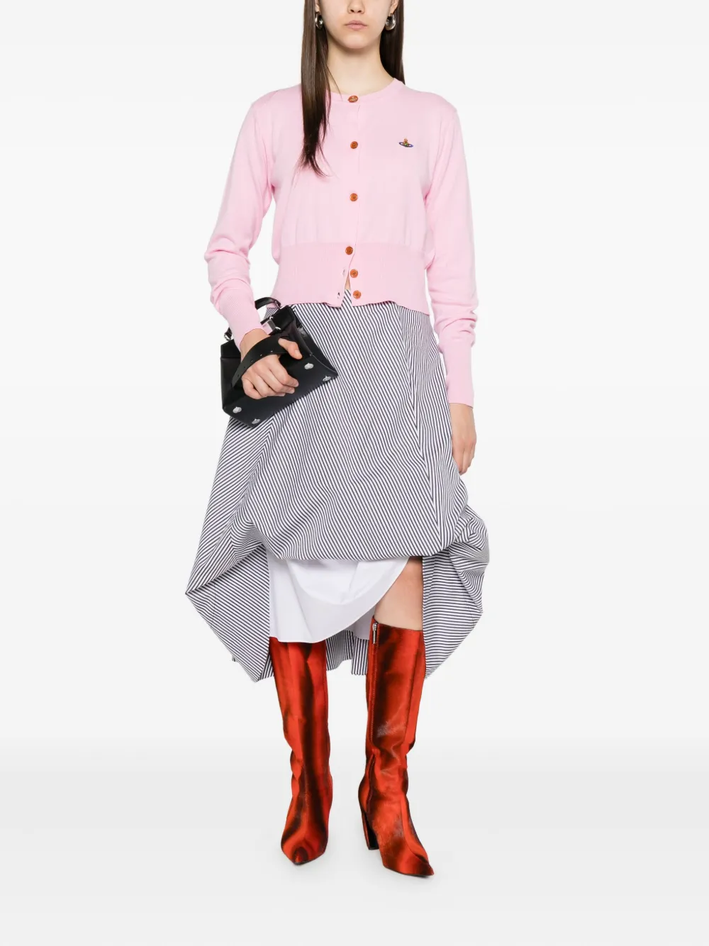 Vivienne Westwood Bea orb-embellished button cardigan Roze