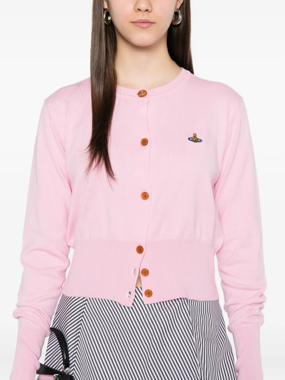 Vivienne Westwood Bea orb-embellished button cardigan Roze