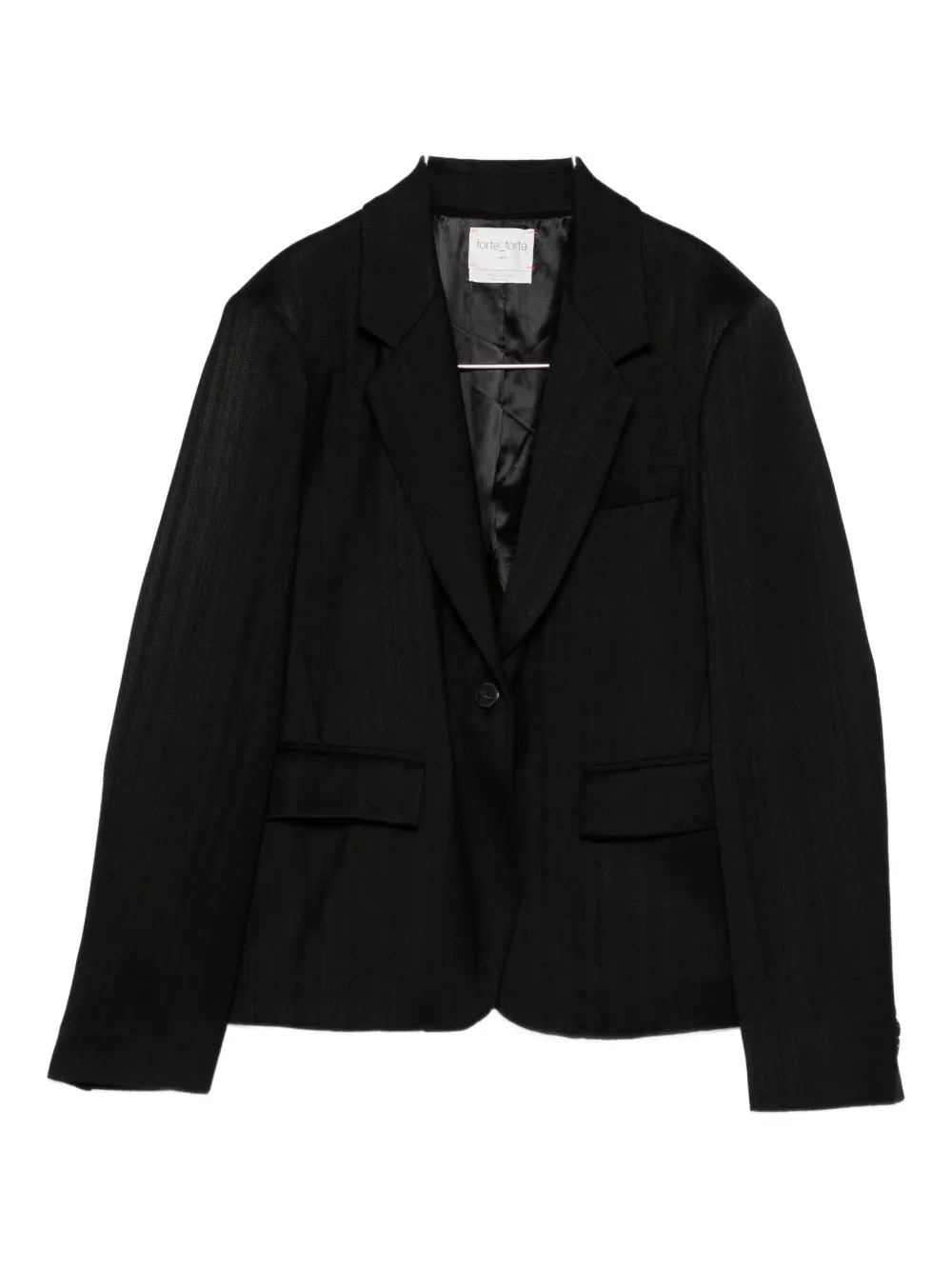 Forte Forte Pinstripe Single-breasted Blazer In Black