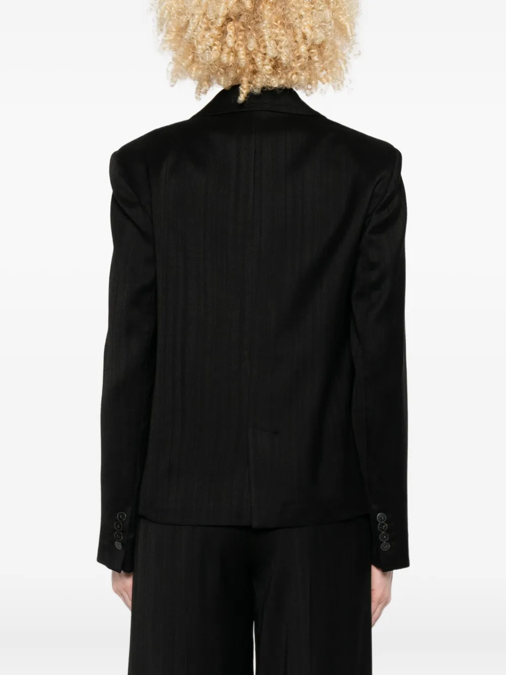 Forte Forte Pinstripe Single-breasted Blazer In Black