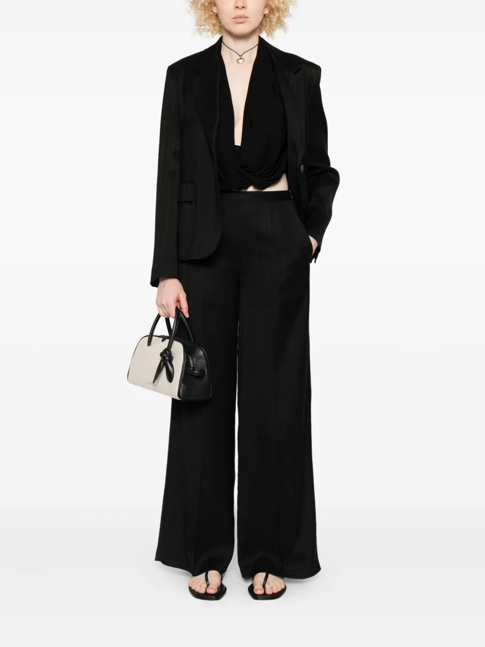 Forte Forte pinstriped trousers - Zwart