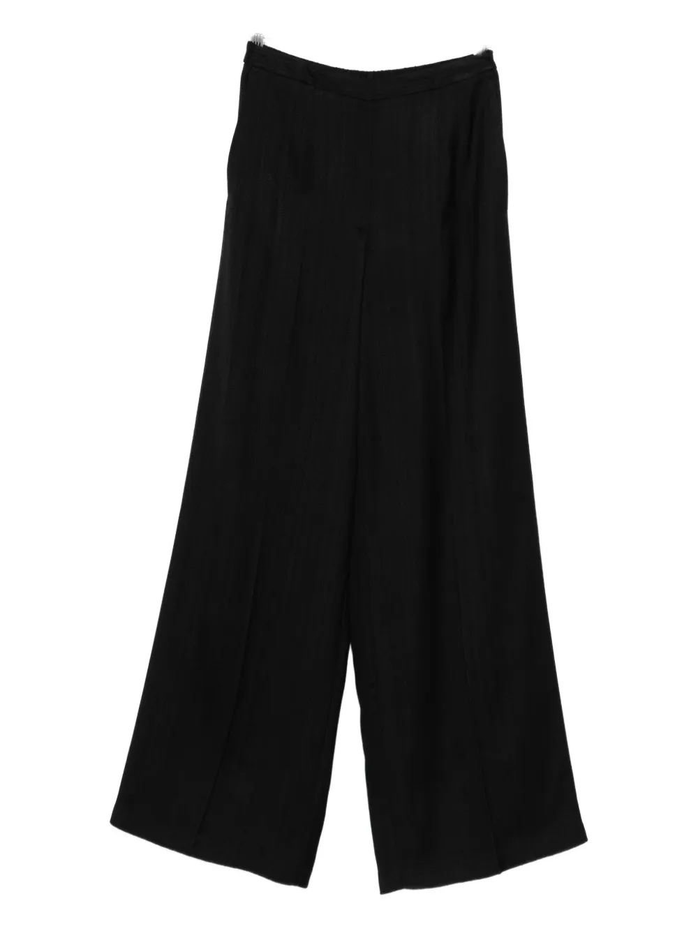 Forte Forte High-waisted Wide-leg Trousers In Soft Blue Fabric In Black