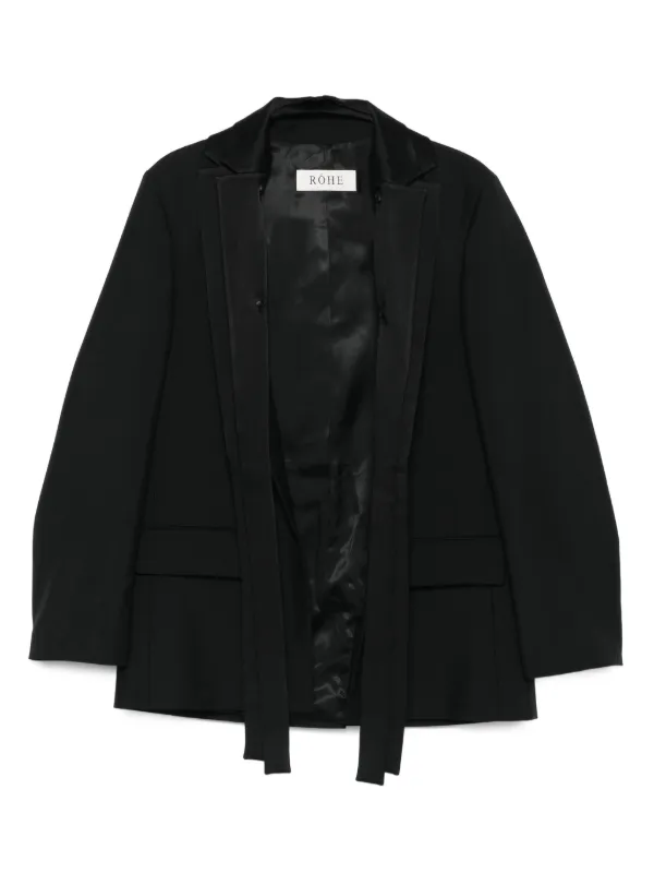 Róhe Shawl-lapel Wool Jacket in Black