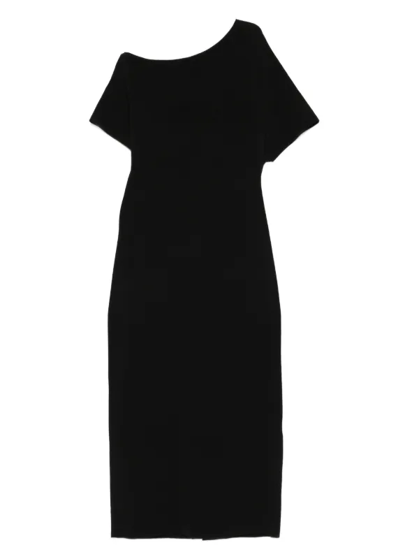 navy blue dress for baby girl La Femme - 15893 Short Crystal Embellished Asymmetric Jersey Dress 4 / Plum main image 1