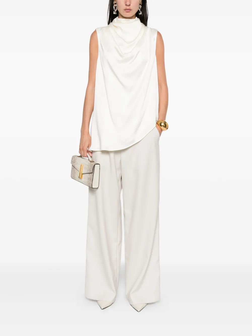 Róhe Mouwloze top - Beige