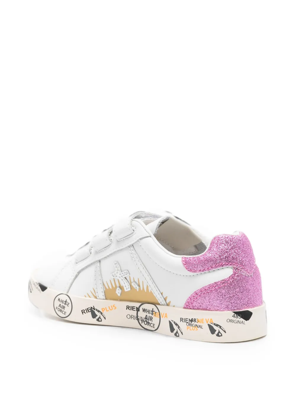 Premiata Kids Andy touch-strap sneakers Wit