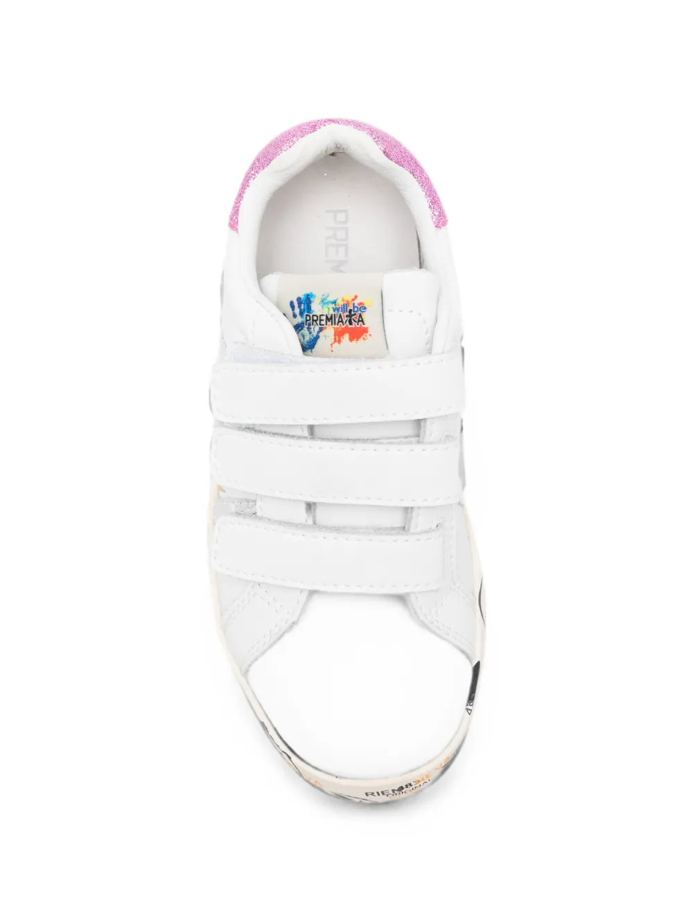 Premiata Kids Andy touch-strap sneakers Wit