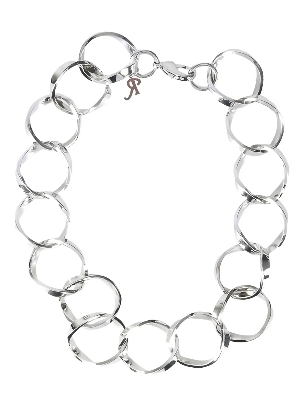 Raf Simons twisted link necklace - Zilver