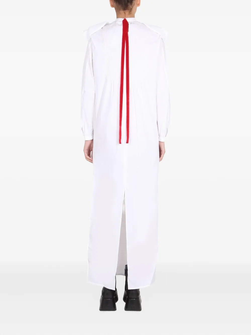 Raf Simons Ruffled Maxi Dress In White