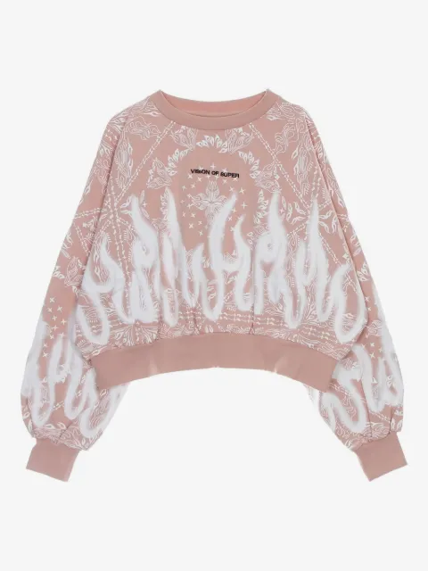 Vision Of Super sudadera con llamas estampadas