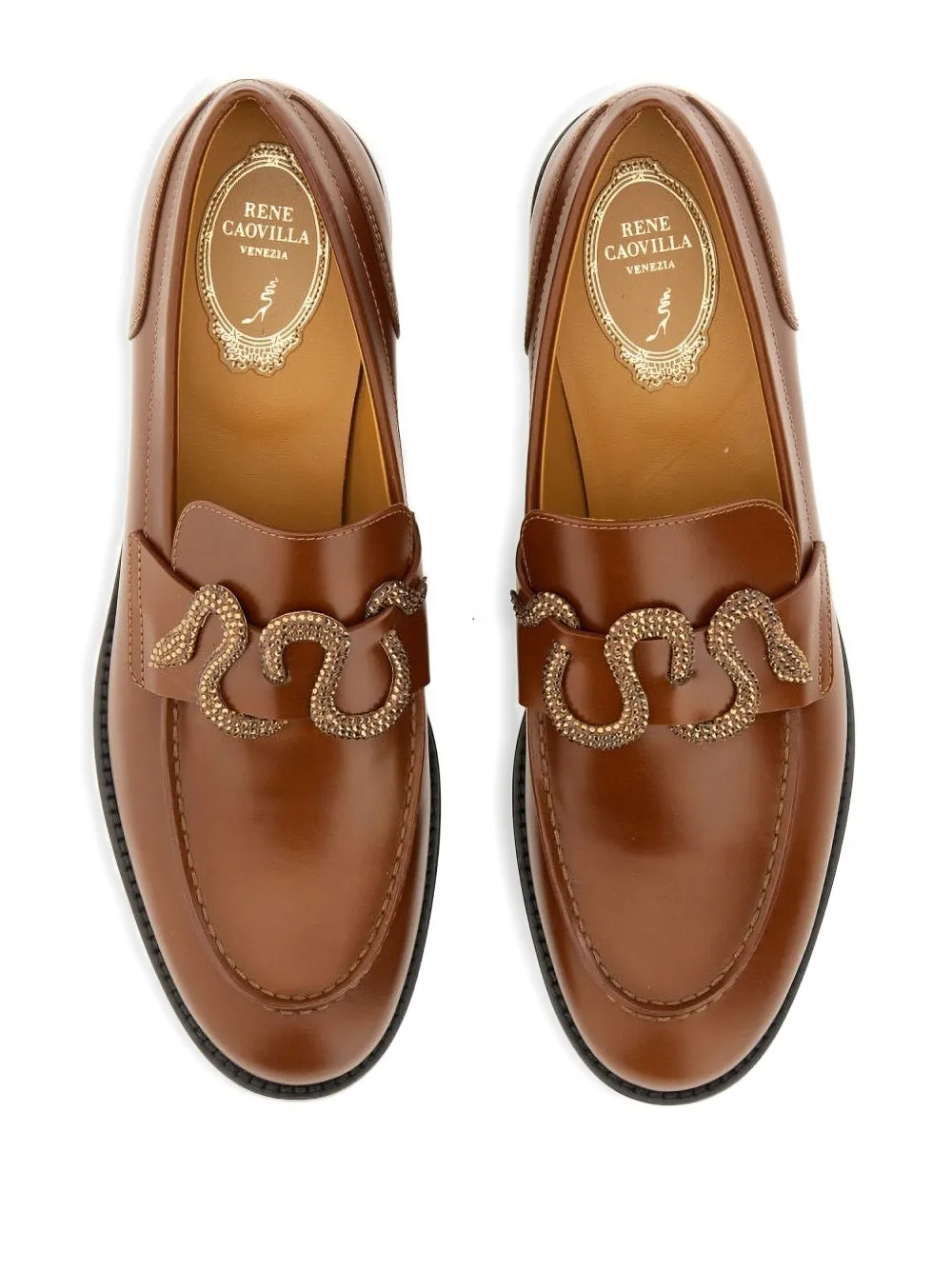 René Caovilla Embellished Loafers In Brown