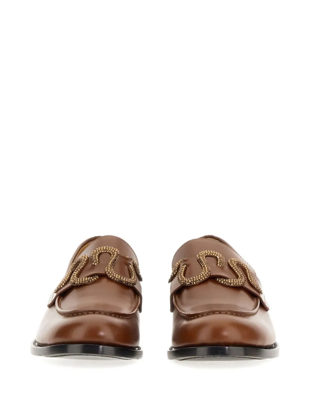 René Caovilla Embellished Loafers In Brown