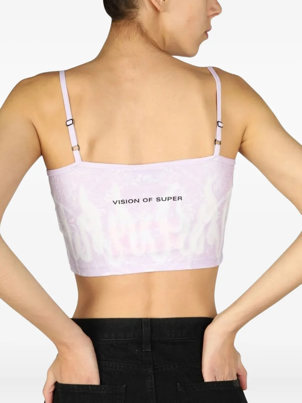  Vision Of Super Flame-print Top - Purple 