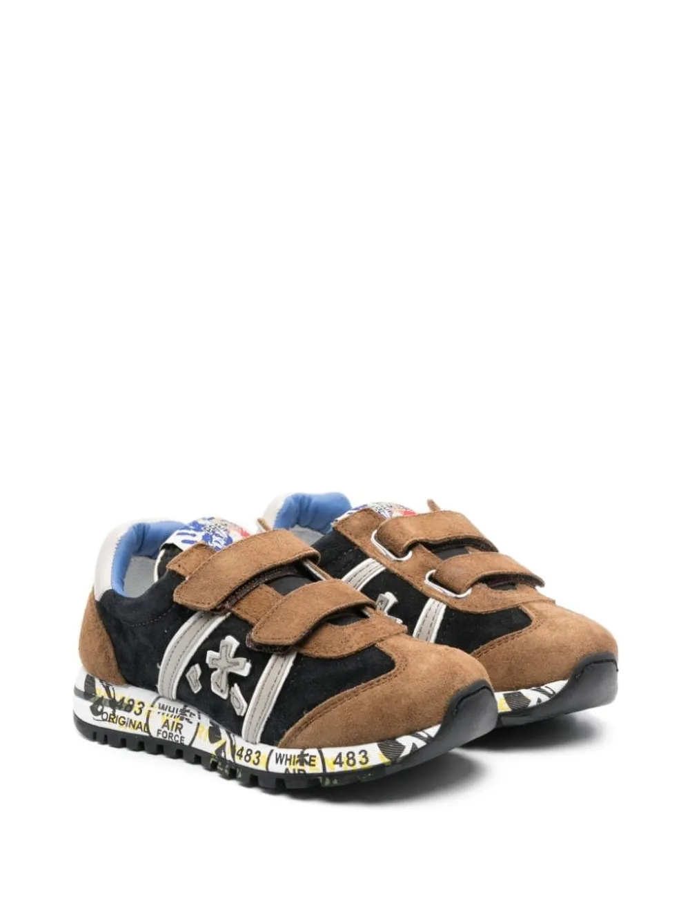 Premiata Kids Sneakers met bandje Bruin