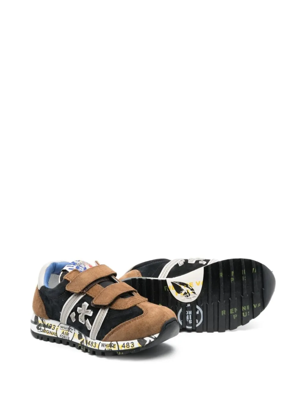 Premiata Kids appliqu&eacute; strap trainers - Bruin