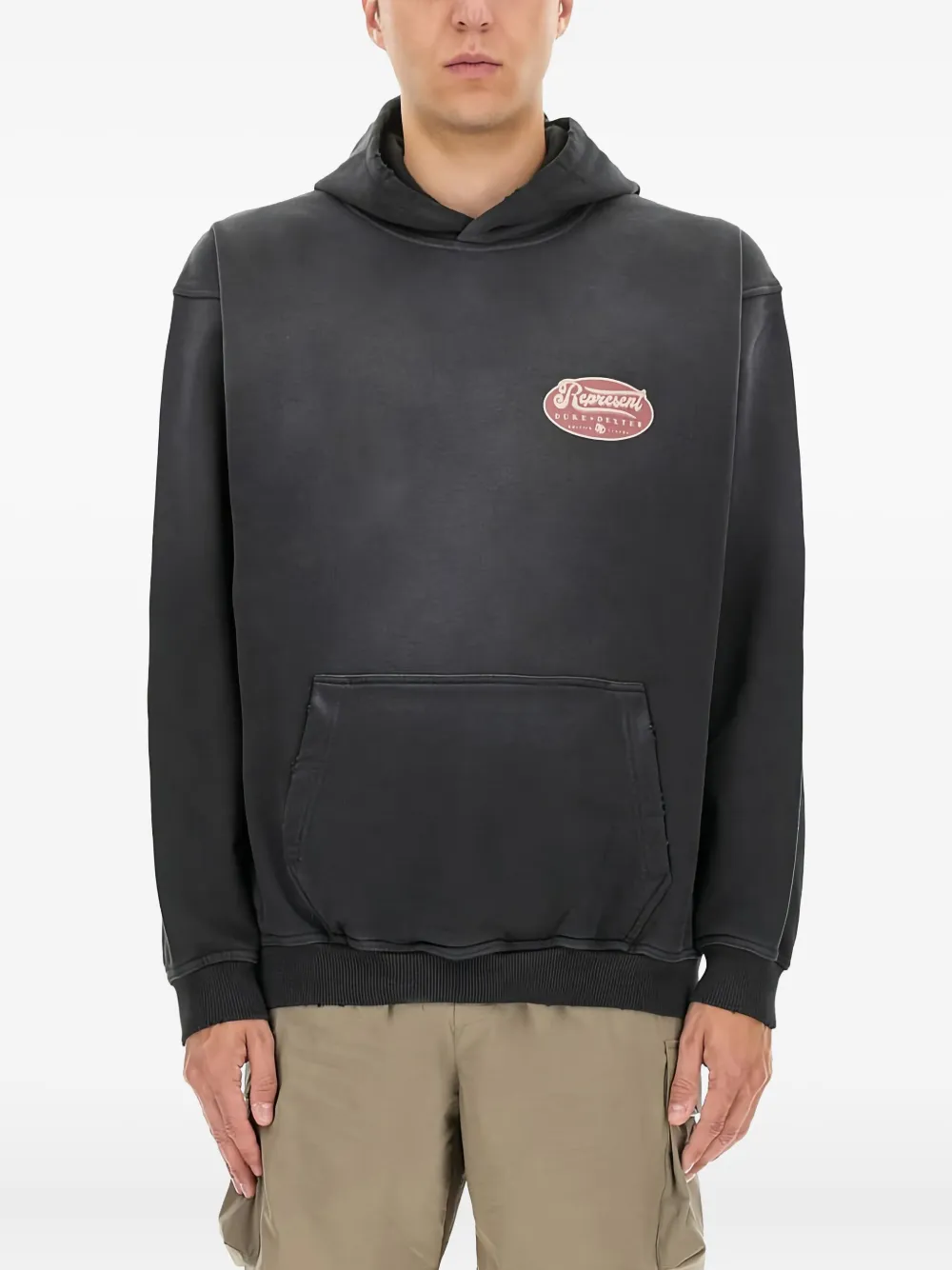 Represent logo-detail hoodie | Black | Image 1
