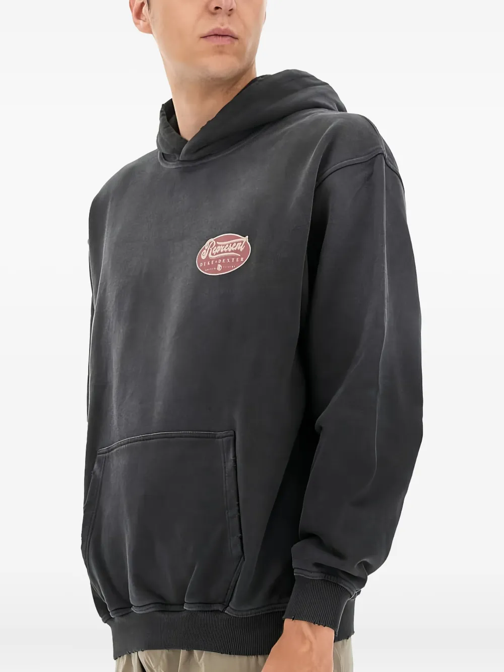 Represent Hoodie met logodetail Zwart