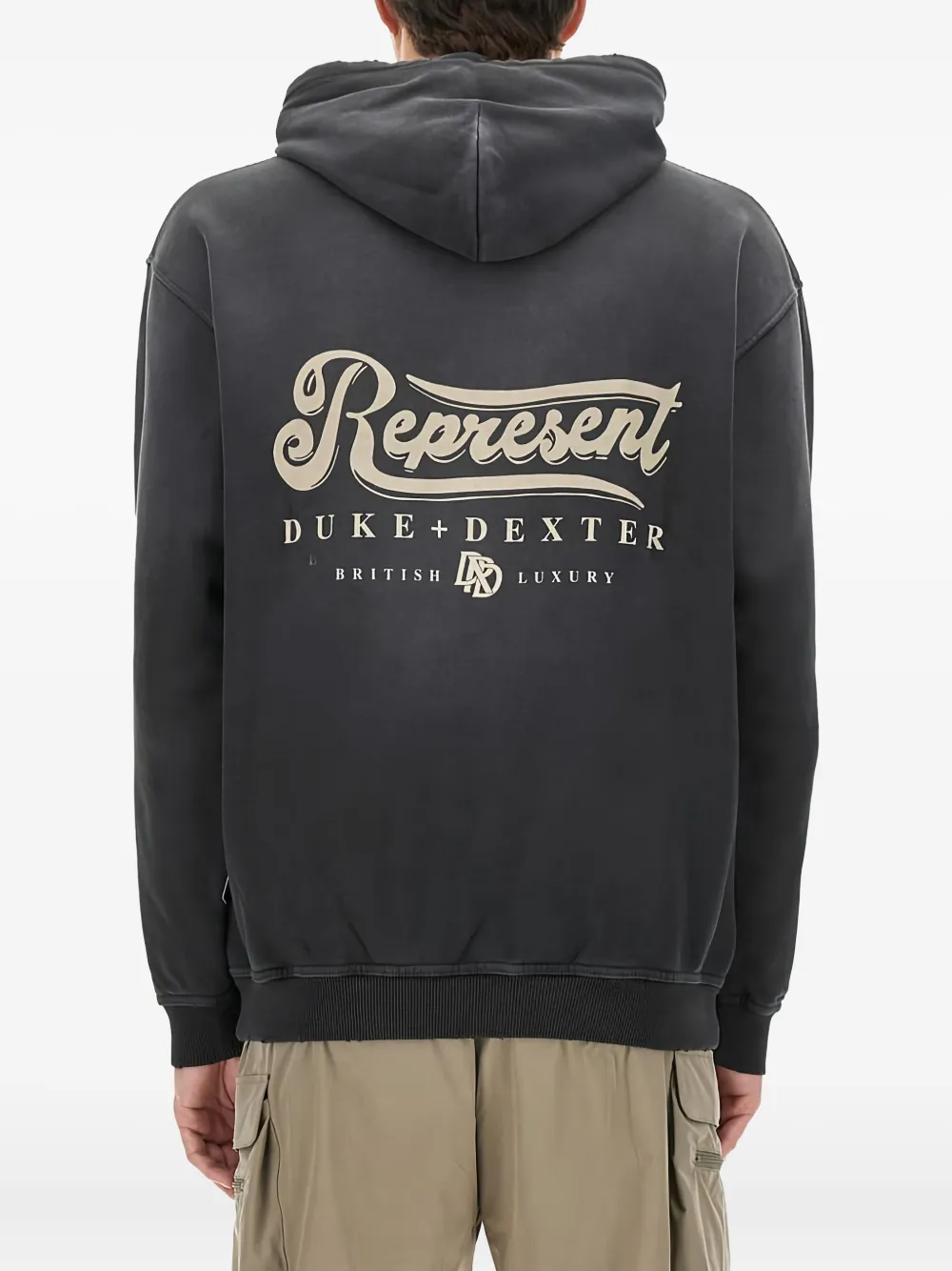 Represent Hoodie met logodetail Zwart