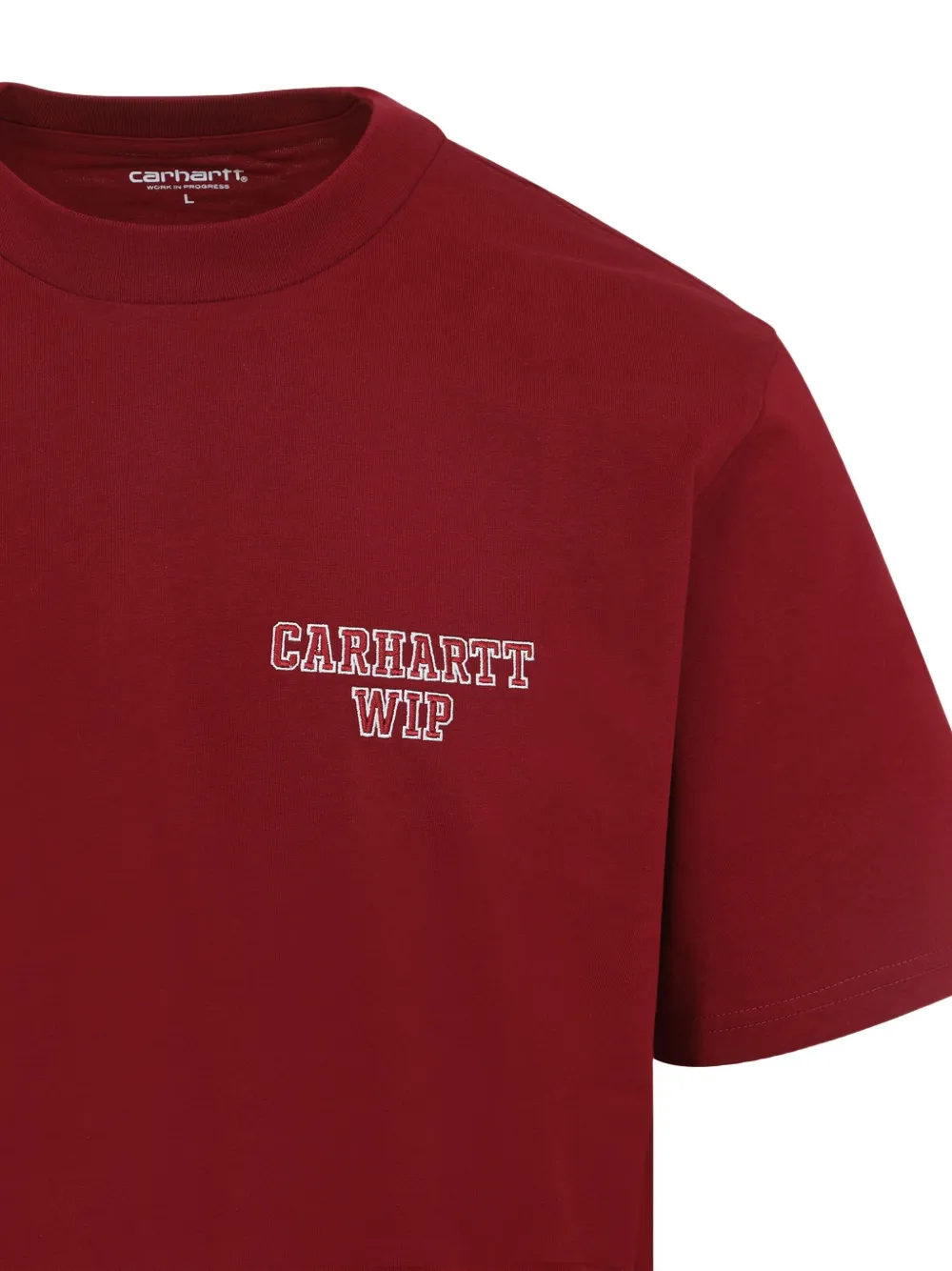 Carhartt WIP S S Alumni katoenen T-shirt met geborduurd logo Rood