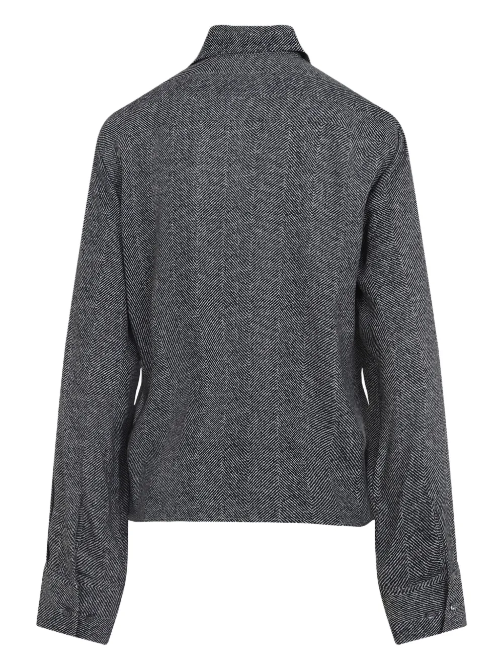 Ermanno Scervino Blouse met visgraatpatroon en zak Grijs