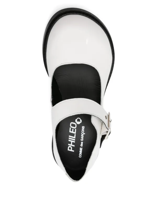 Comme Des Garçons x Phileo 75mm Leather Pumps White FARFETCH