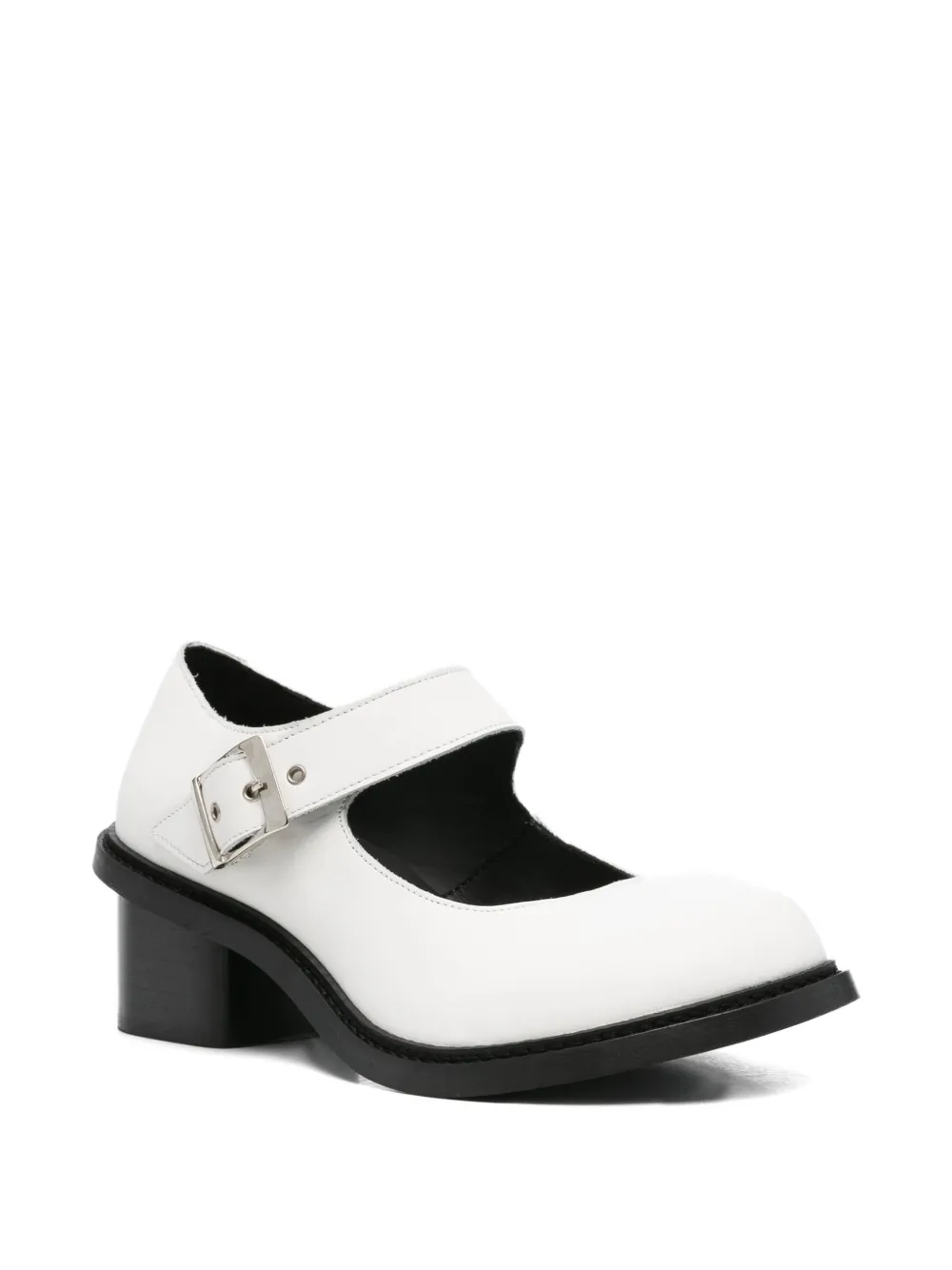 Comme Des Garçons X Phileo 75mm Leather Pumps In White