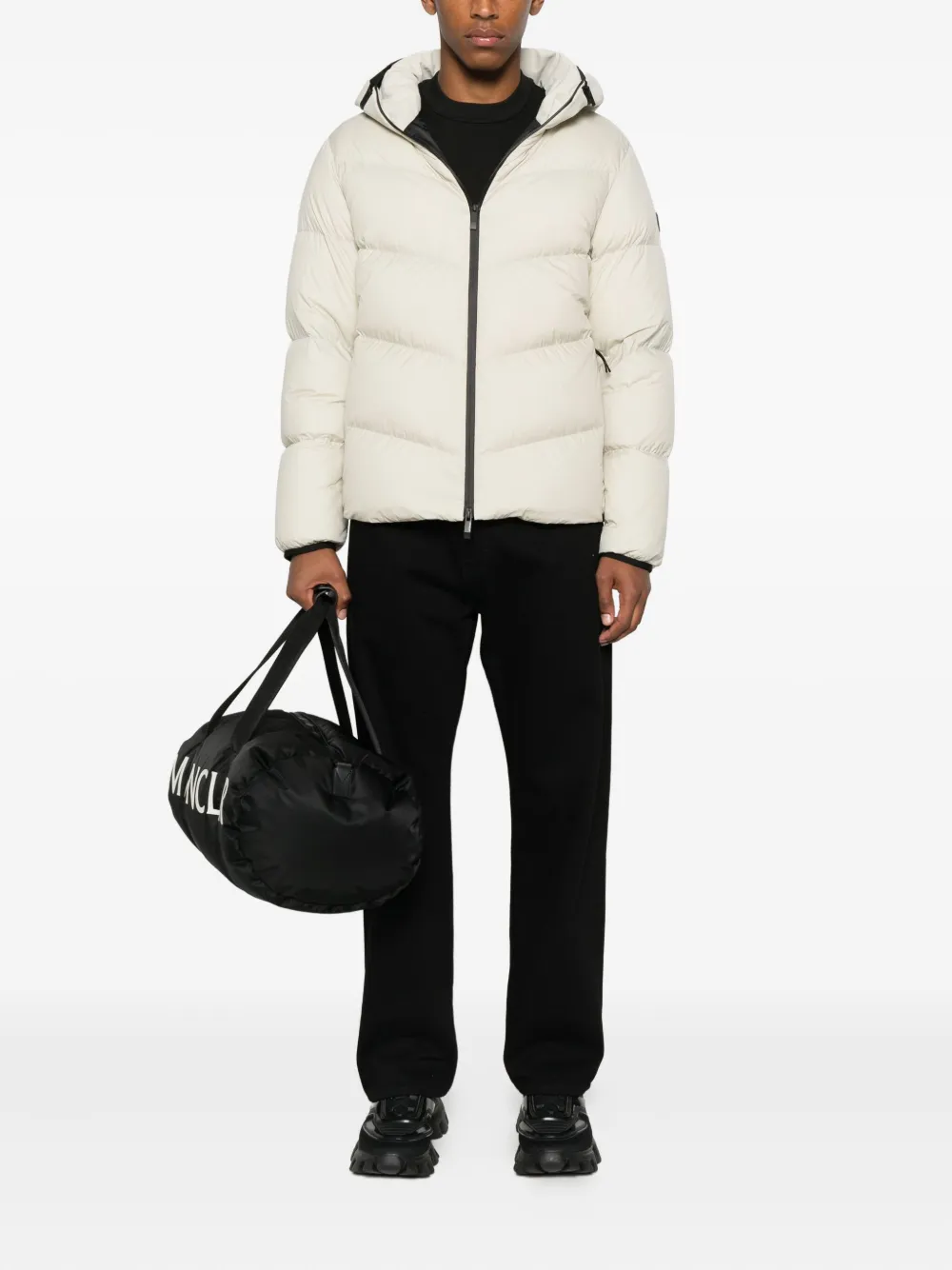 Moncler Forez hooded quilted jacket Beige