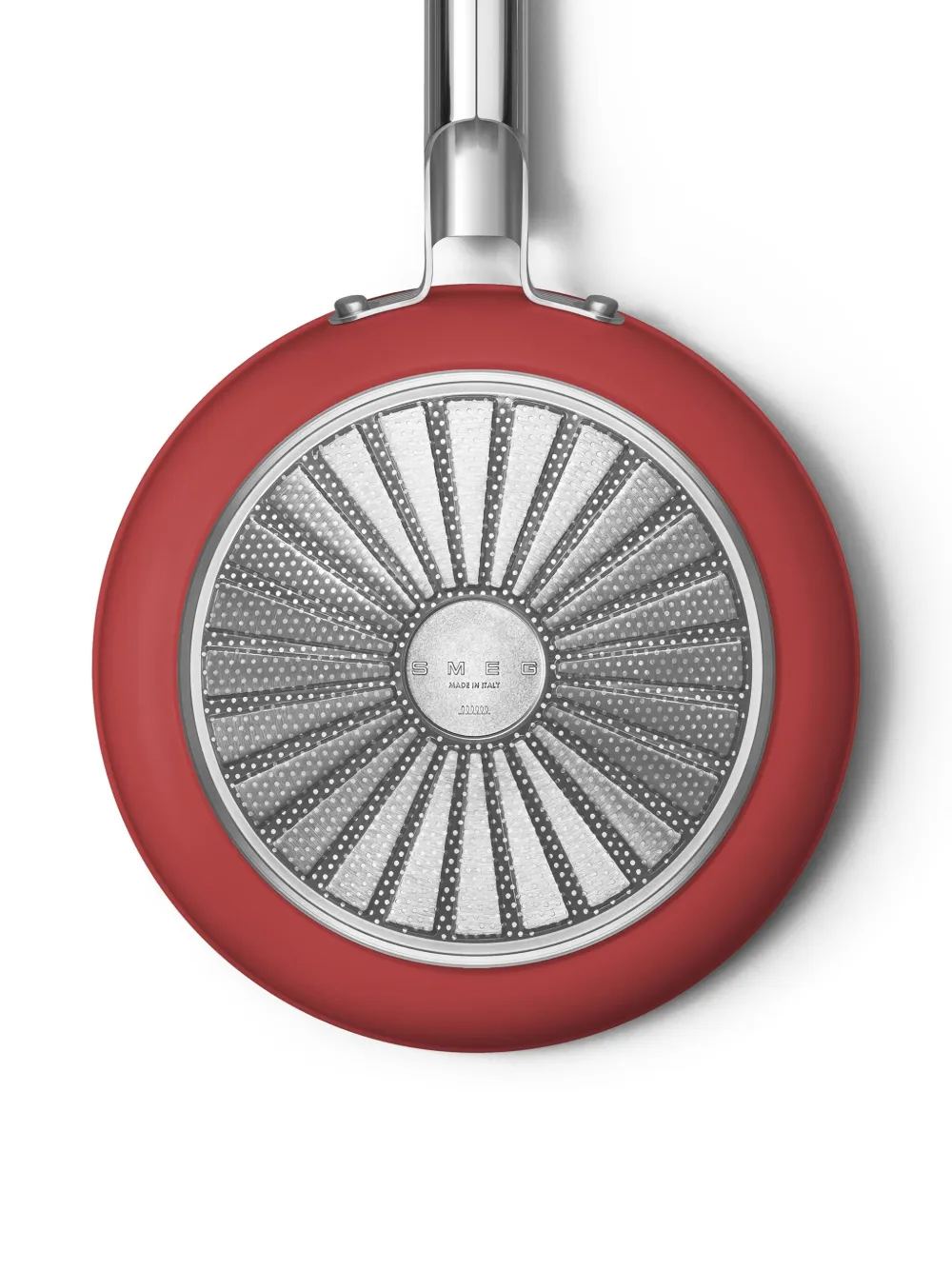 Smeg Stainless Steel Frying Pan In Red