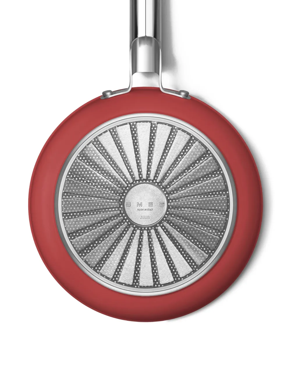 Smeg Stainless Steel Frying Pan In Red