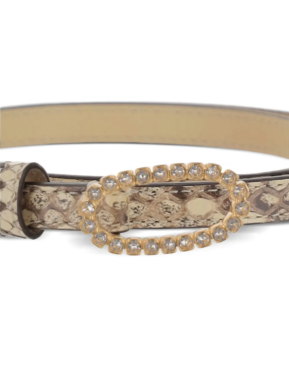 Valentino Garavani snakeskin-effect crystal-embellished belt | Image 2