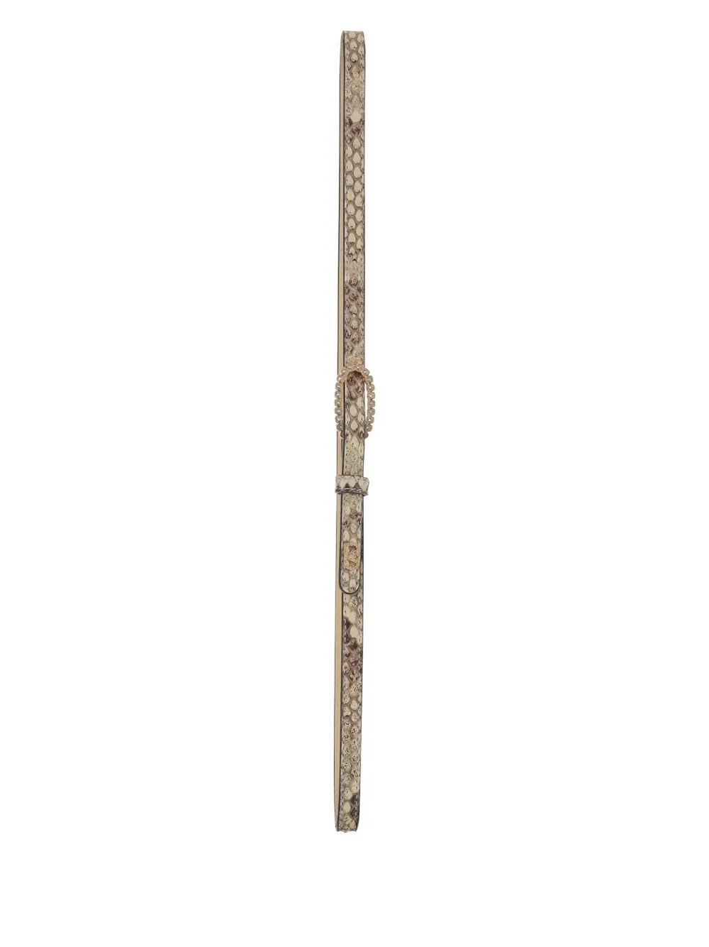 Valentino Garavani Riem verfraaid met kristallen en slangenleer-effect Beige