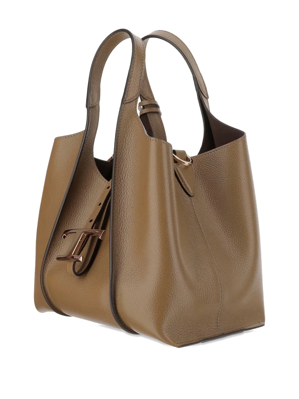 Tod's Leren schoudertas met T-gesp Bruin