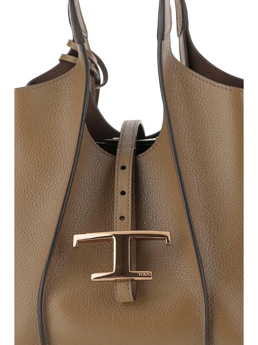 Tod's Leren schoudertas met T-gesp Bruin