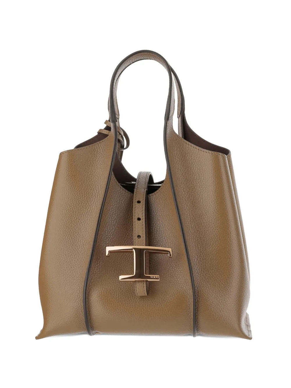 Tod's Leren schoudertas met T-gesp Bruin