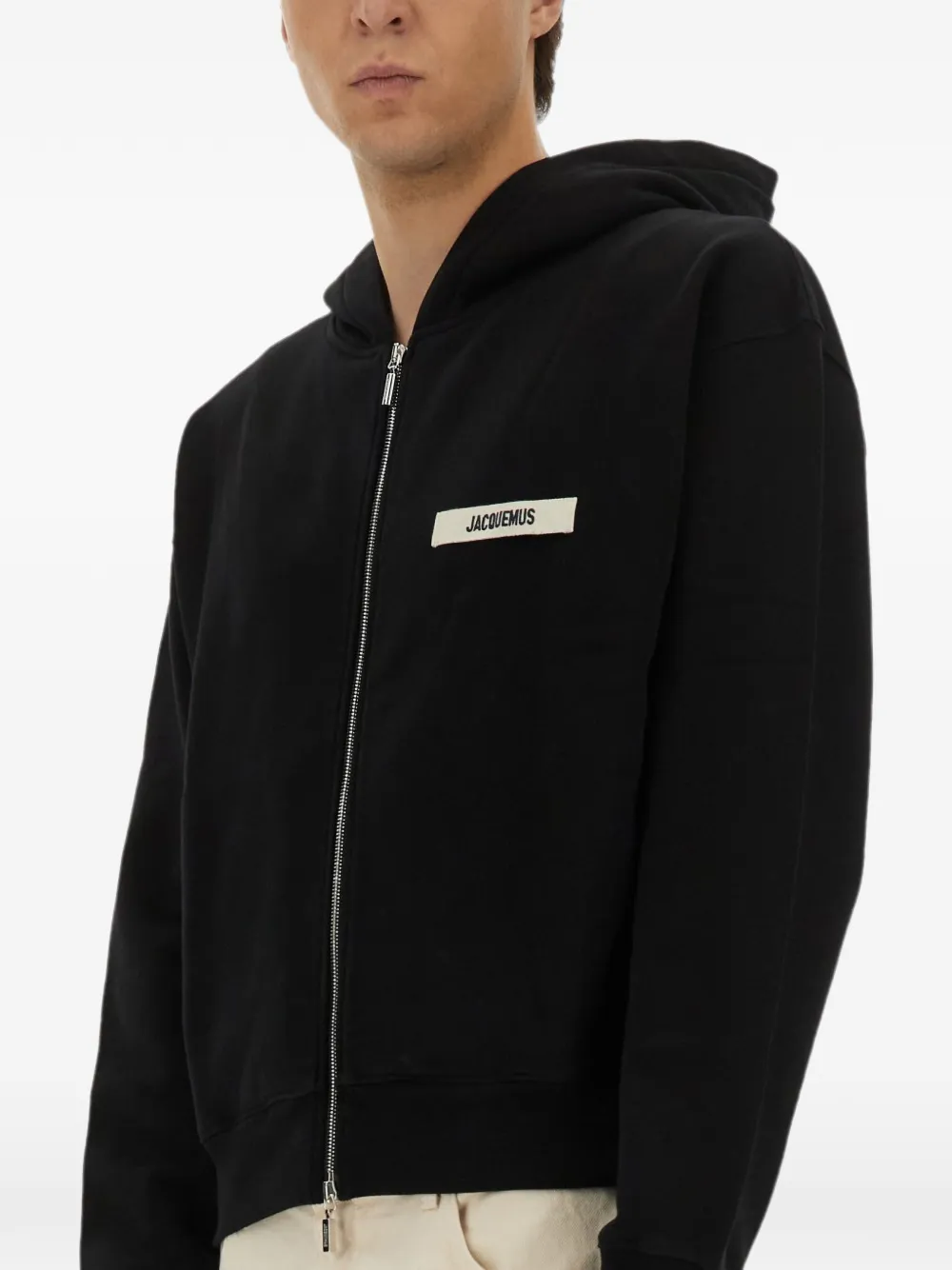 Jacquemus The Gros Grain sweater met capuchon en rits Zwart